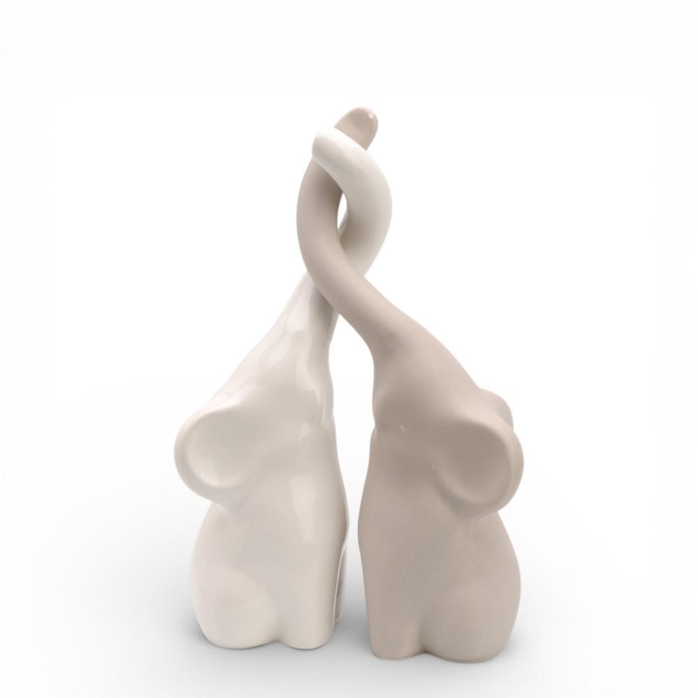 COPPIA ELEFANTE CERAMICA CM.15X26